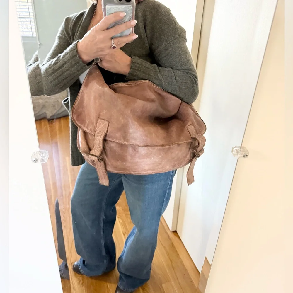 Blur Vintage Brown Leather Messenger Bag